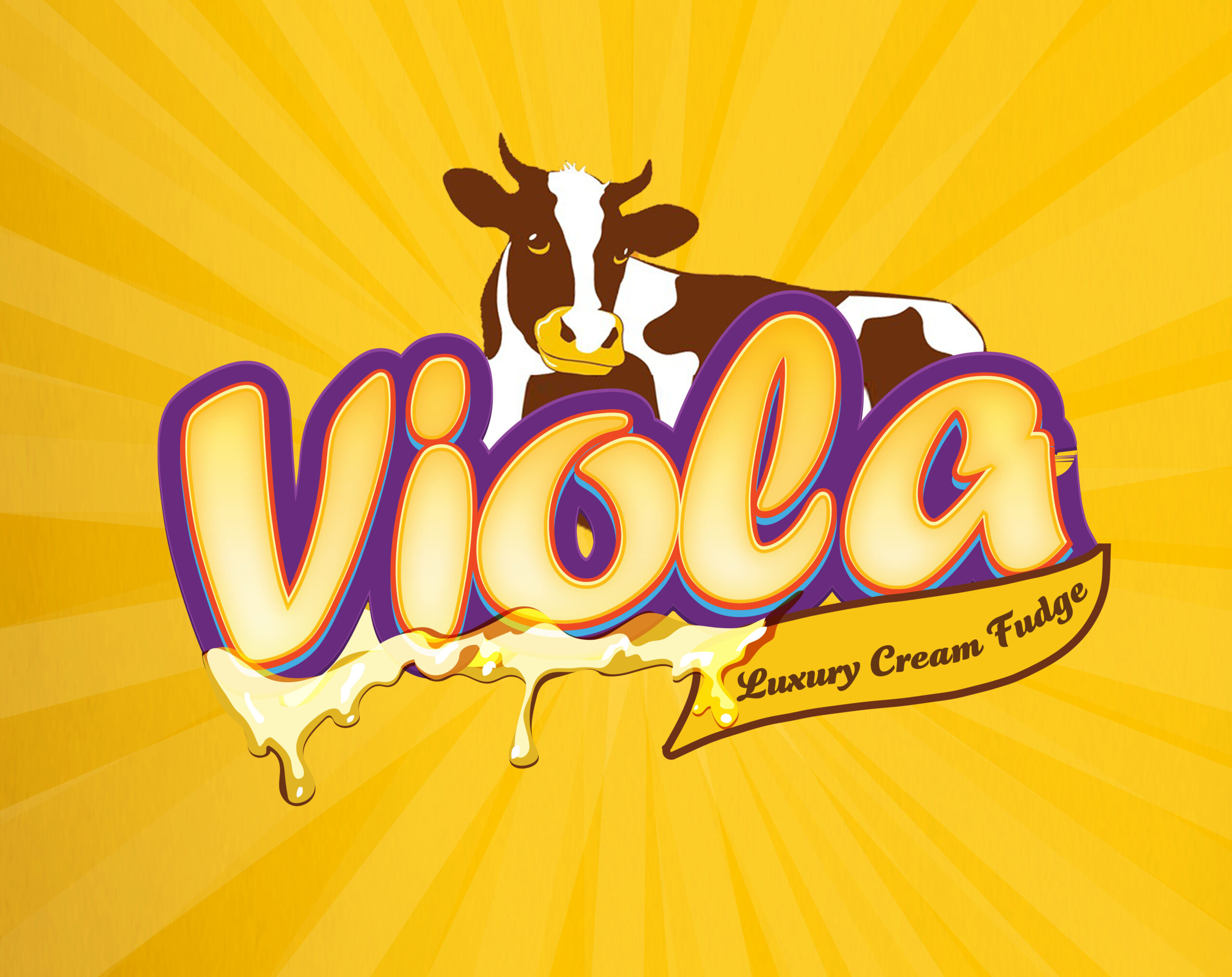 تصميم إعلان حلاوة أو بقرة فيولا
