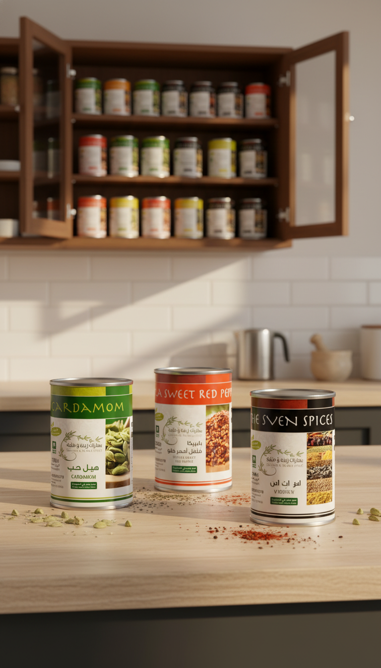 تصميم هوية ومنتجات بهارات