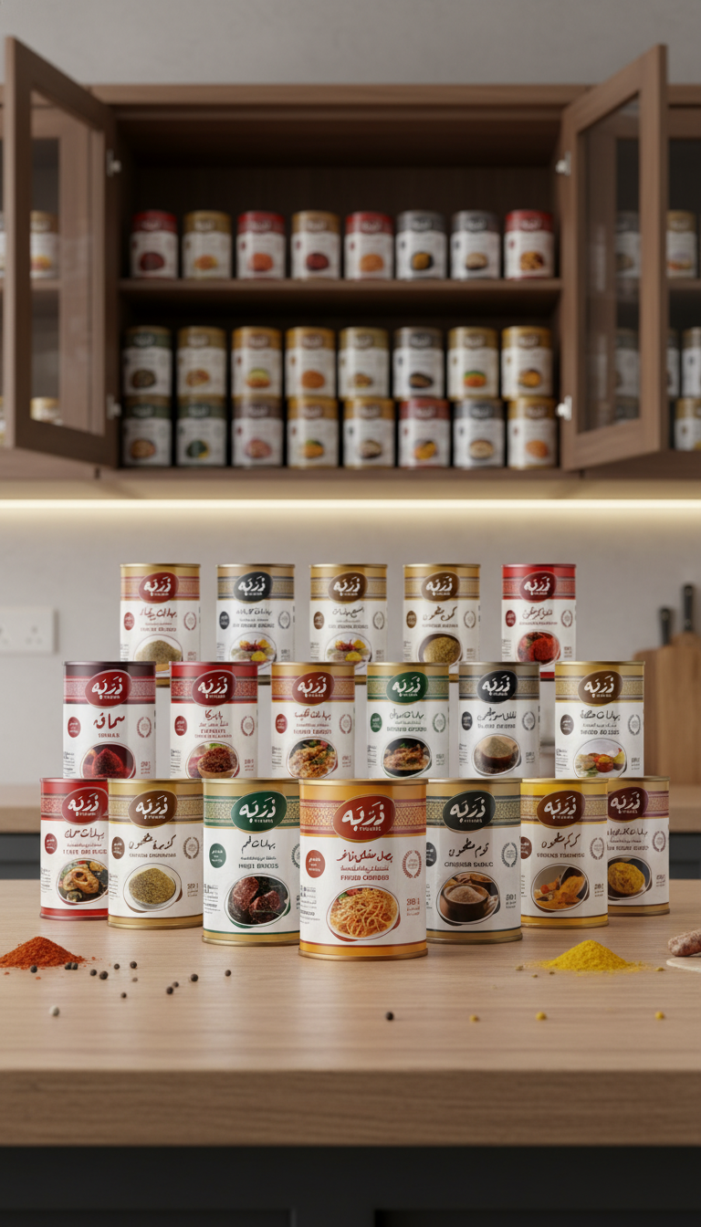 تصميم شعار وهوية منتجات بهارات ذربه