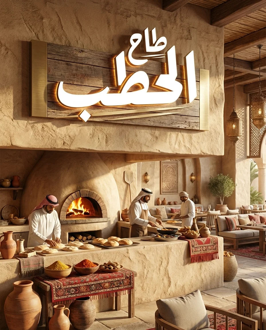 تصميم شعار مطعم  بشكل مميز